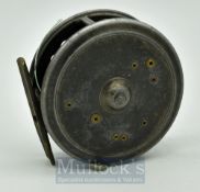 Rare Hardy St George 3.3/8” alloy fly reel, nickel line guide, 3 screw latch, black handle, rim