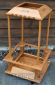 Fishing Rod Display Stand, Mobile Wooden Display Rack - Solid Wood Fishing Rod Shelf, Storage