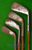 Harry Vardon Mid Iron with lined face plus 2x concentric backed irons one by Gibson the other