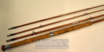 Hardy Rod: Fine Hardy “The A.H.E. Wood No.3” 12ft 3pc Steel Centre Palakona salmon fly rod c/w spare