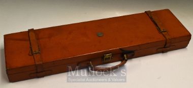 Gunmark leather gun case – to fit up to 27” barrels and 20” stock, leather straps, carrying handle