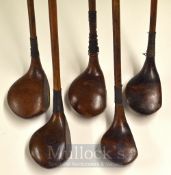 5x Assorted Socket Head Woods including a J Duncan driver, another for E Cassidy, another with a
