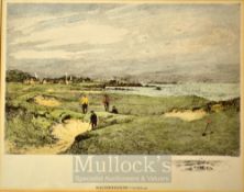 Smart, John RSA (after) ‘Machrihanish 1st Hole out’ colour golf print from the engraving by Aikman