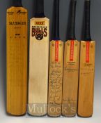 Autographed Miniature Cricket Bats To include 1988 Nottinghamshire together with 4 others with