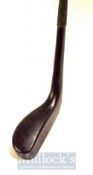 Black Composite Long Nosed Socket Neck Putter with coated steel shaft showing the St Andrews bend
