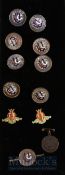 Collection of various Lady Golf Union silver and enamel inlaid pin badges (12) – to incl 2x