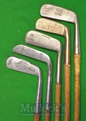 Early Ben Sayers of North Berwick Rustless Benny Putter with ridged sole and offset head, a straight