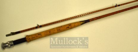 Hardy Rod: Hardy “The Pope” 10ft 2pc palakona fly rod – ser no E21572 – with clear agate lined