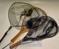 4x various salmon and trout landing nets: good Whitlock Gye salmon landing net c/w shoulder strap