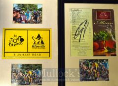 Andre Greipel Tour De France Cyclist Autograph – Arches Bar & Coffee Lounge Beaufort Park Hotel Menu