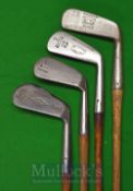 4x Various Golf Clubs all in stainless finish including a Trueline mussel back deep faced mashie,