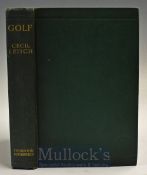 Leitch, Cecil - “Golf” 1st ed 1922 in the original green and gilt cloth boards and spine, containing