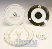 4x Staffordshire County Cricket Ceramic Commemorative Items to incl 3x plates James & Tatton North