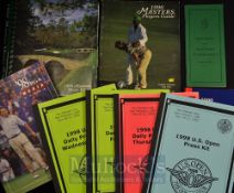 Collection of US Open, Masters Golf Media Guides from 1996 onwards - 2x Masters Media Guides for ’96