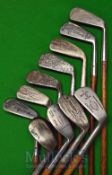 11x Assorted Irons to include a Logans Superior mashie niblick, Winton mashie niblick, Spalding