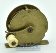 J Mac Gowan Maker, 7 Bruton Street Berkeley Square London brass 2.5” folding handle trout fly reel