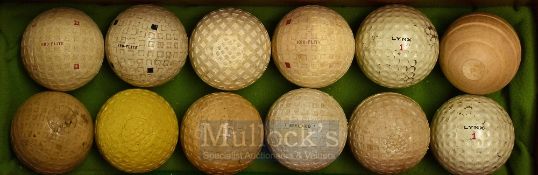 Selection of Square Mesh Dimple Golf Balls to include an interesting ‘Egg Shaped’ unnamed ball,