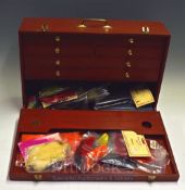 Peter Dagger Fly Tying Cabinet – 6 Draw cabinet with bottom storage space having brass fittings
