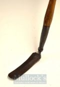 Holtzapffel & Co Patent ‘Weed Cutter’ with elongated cutting blade to the 37” wooden shaft, practice