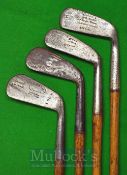 4x Arthur Day Golf Clubs including 2x by Tom Stewart, and a No1 mashie all stamped Ganton, plus a