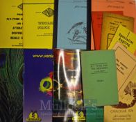 Fishing Trade Catalogues, John Veniard selection from 1960 to 2000s later examples having coloured