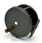 Hardy Perfect 3.25” post war alloy salmon fly reel, brown handle, rim tension regulator, correct
