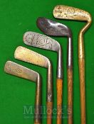 5x Assorted Putters including a Triumph by Gibson high peak wry neck blade, Wandervoort brand