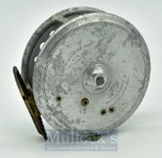 Scarce Hardy The St John 3 7/8” spitfire alloy fly reel , 3 screw drum release latch, black