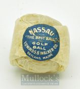 Nassau Wrapped Square Dimple Golf Ball made by the Edwards and Walker Co. Portland Maine