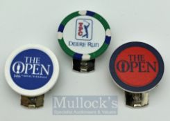 2017 Open Golf Championship Genuine Casino Red and Blue Chip Money Clips (2) - plus TPC Deere Run