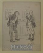 Belcher, George R.A (1875-1947) Two Golfers – original chalk and charcoal drawing signed to the