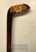 Unnamed Elegant Pear-Shaped Dark Stained Beech Wood Driver Sunday Golf Walking Stick with a stout