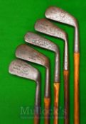4x Anderson of Anstruther Irons including 2x mid-irons, a jigger and an L mashie, together with a