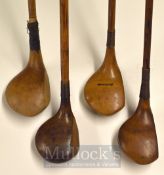 Light Stained Persimmon Stripe Top Driver Stamped Jas Stephens plus a large head brassie with