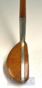 JH Turner Patent Combination Wooden Mallet Head Putter with metal hosel and inlaid through the head,