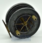 Allcock Aerial Popular wide drum trotting reel, 4” diameter, 6 spoke with tension regulator, twin