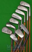10x Assorted Irons to include a James Braid by Gibson mid-iron, a John Black dreadnought mashie, a