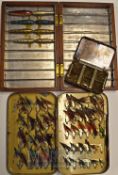 Fly Fishing Boxes – Malloch’s 3 sectioned fly case filled with a good selection of flies, Neroda