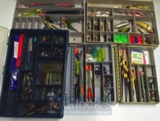 Selection of Fishing Accessories – Coarse fishing floats and lures housed in 9 cases inspection