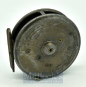 Hardy Uniqua Dup. MK II largest made 3 5/8” alloy fly reel c.1925 - rim tension adjuster,