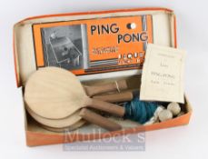 Table Tennis - Ping Pong ‘The Game of Table Tennis’ Set c/w 4x bats, net and 2x balls, plus The Laws