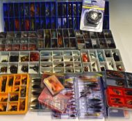 Large collection of tube flies and other flies – to incl 17x compartment boxes all full – possibly