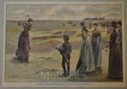 Davis, Lucien (1860-1941) after GOLFING ON MINCHINHAMPTON COMMON – A HAZARD ON THE LADIES COURSE