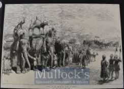 India & Punjab – 1875/76 ‘Arrival of the Prince of Wales at Lahore’ Large Engraving after William