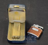 Gold Plated Dunhill Lighter: Made in Switzerland, pat No RE 24163 in original box together with Auer