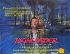 Film Poster - Highlander - 40 X 30 Starring Chistopher Lambert, Roxanne Hart, song by Queen issued
