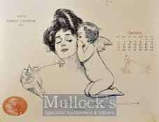1903 Life’s Gibson Calendar Featuring black & white line drawings of Edwardian Life single sheet