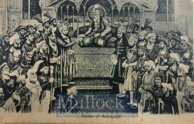 India & Punjab – Durbar of Aurangzeb An original vintage postcard of Mughal Emperor Aurangzeb of
