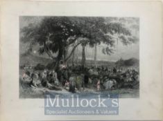 India & Punjab – Maharajah Ranjit Singh and His Suwaree An original antique steel engraving