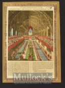 1821 Coronation Dinner of George IV Broadside Printed and Sold by J. Bailey, London 1821 hand-
